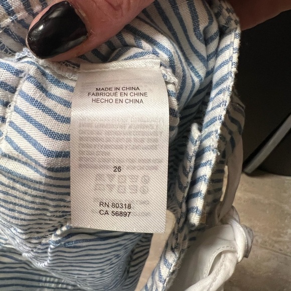 ๐๐NWT-LUCKY BRAND LINEN BLUE AND WHITE STRIPED SHORTS SZ 26๐๐ - Picture 8 of 11